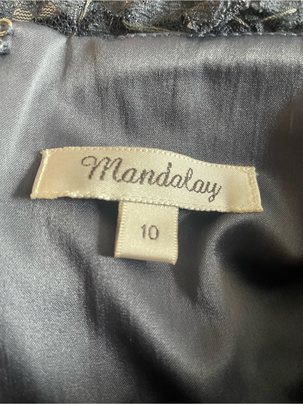 New Mandalay Beaded Strapless Blue Gray Embellished Peplum Cocktail Dress 10 - Picture 11 of 14